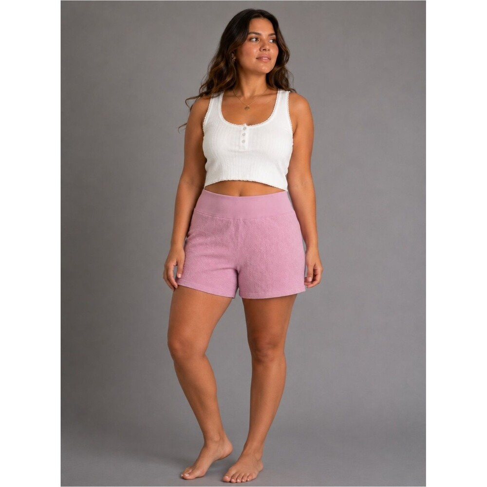 OFFLINE by Aerie Pink Textured High Rise 7” Bike Shorts XL Athletic Yoga